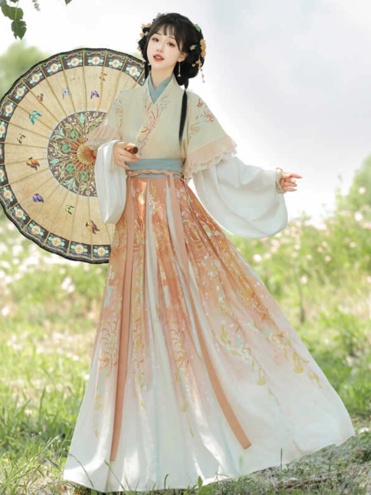 【染秋】晋制汉服女中国风交领齐腰襦裙日常古装秋2024新款