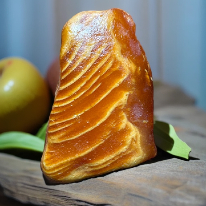 蜜蜡瓷白拉丝妖花原石