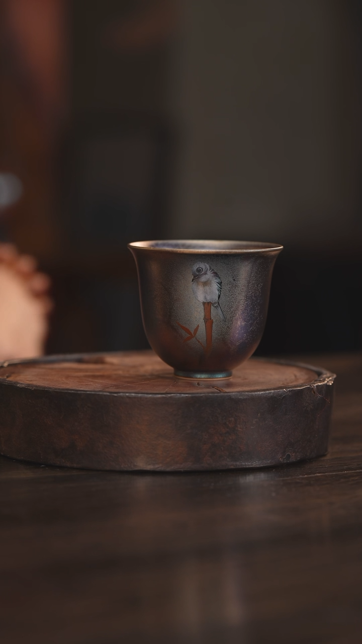 【闪购商品】杯63柴房陶瓷丨窑宝花鸟单杯