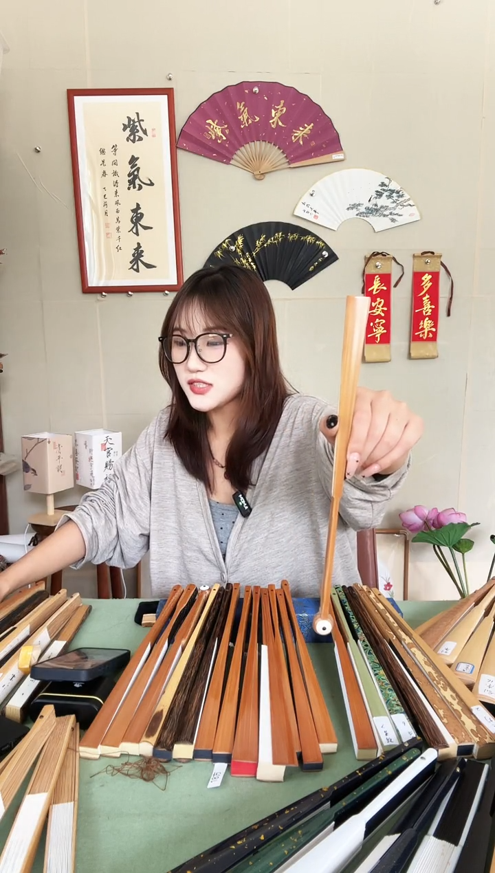 扇子95寸老玉竹和尚头不提字不粘