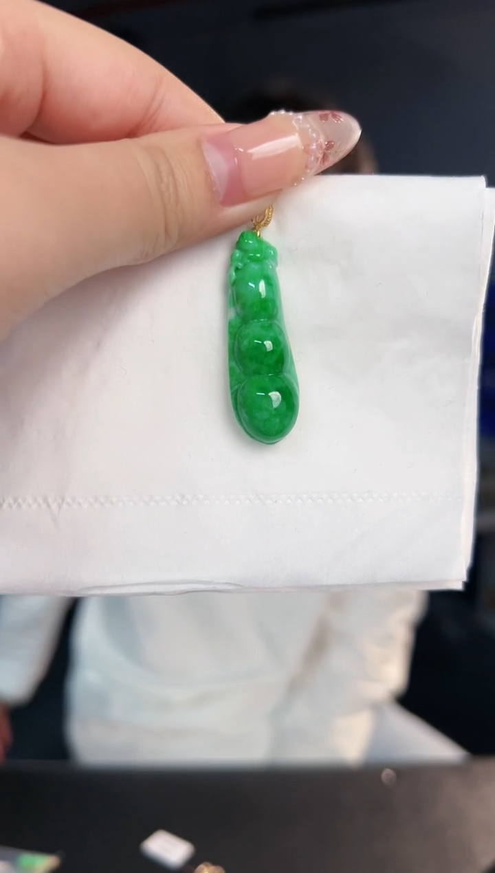 【闪购商品】翡翠颈饰18K金镶嵌缅料A货/支持复检/一件