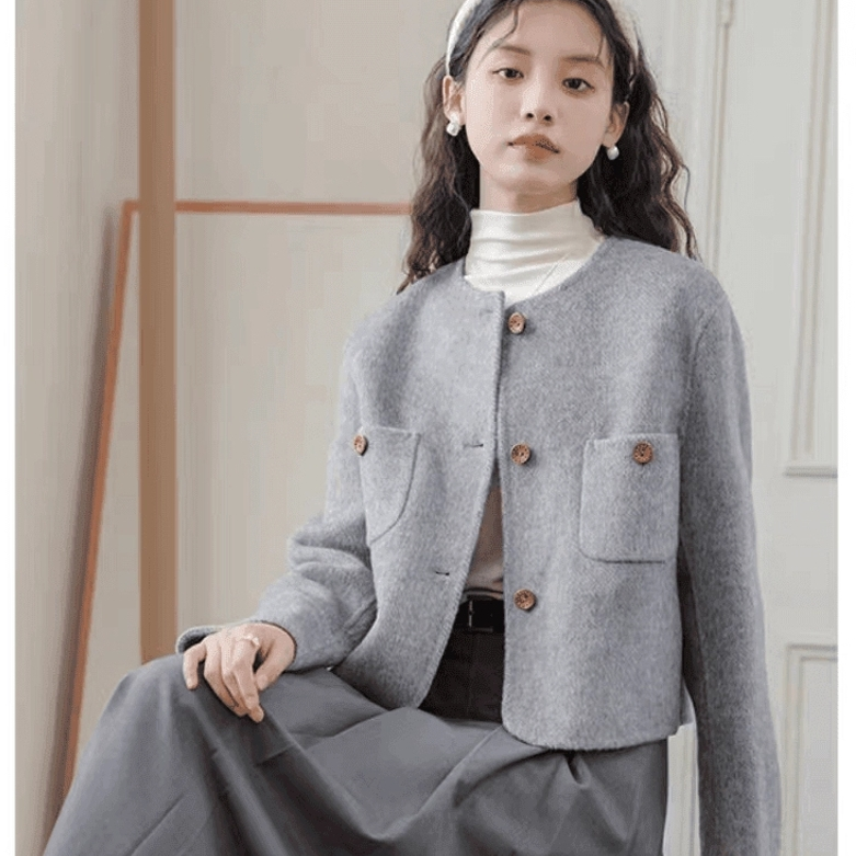 法式小香风高级感单面呢外套女春款