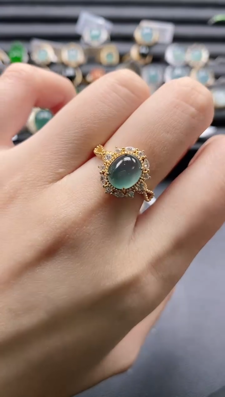 【闪购商品】翡翠戒指银S925镶嵌1111