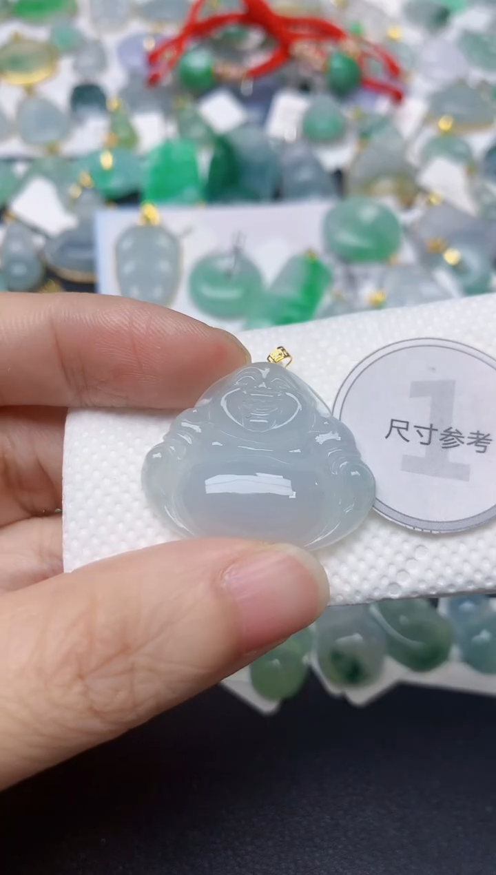 颈饰18K金镶嵌翡翠天然缅甸A货翡翠