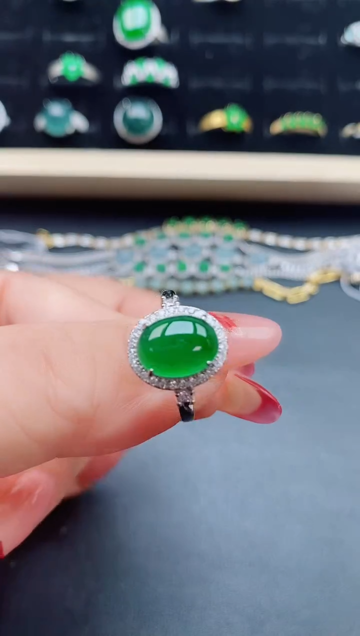 【闪购商品】翡翠戒指银S925镶嵌21321