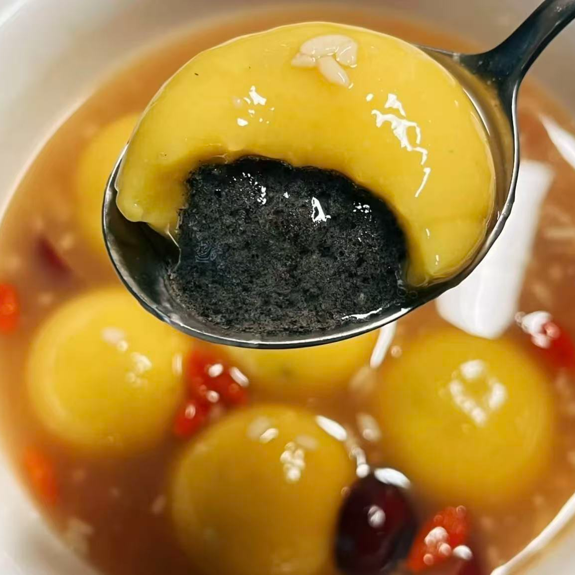 【无糖】大黄米汤圆8袋黑芝麻味软糯香甜营养代餐【不带托盘】.你可X