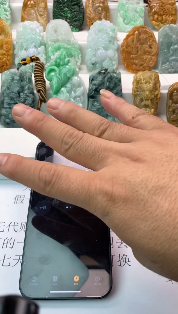 【闪购商品】翡翠颈饰未镶嵌山水牌