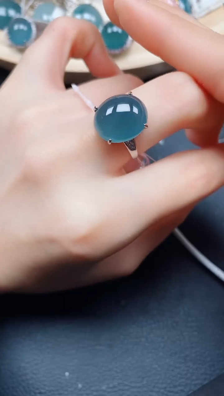 【闪购商品】翡翠戒指银S925镶嵌翡翠