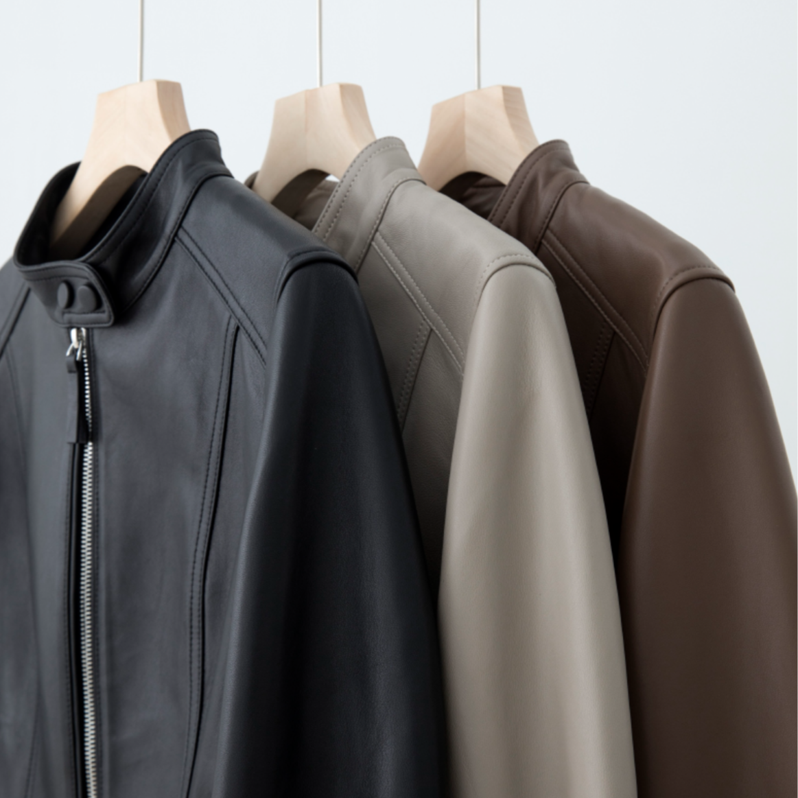 机车率性款立领袖拉链短款皮衣外套PY3C2473