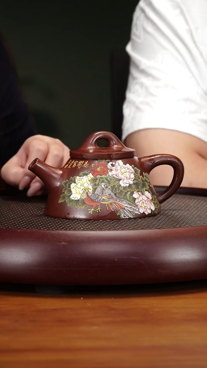 茶壶紫砂96TL牡丹霸王石瓢 底槽清