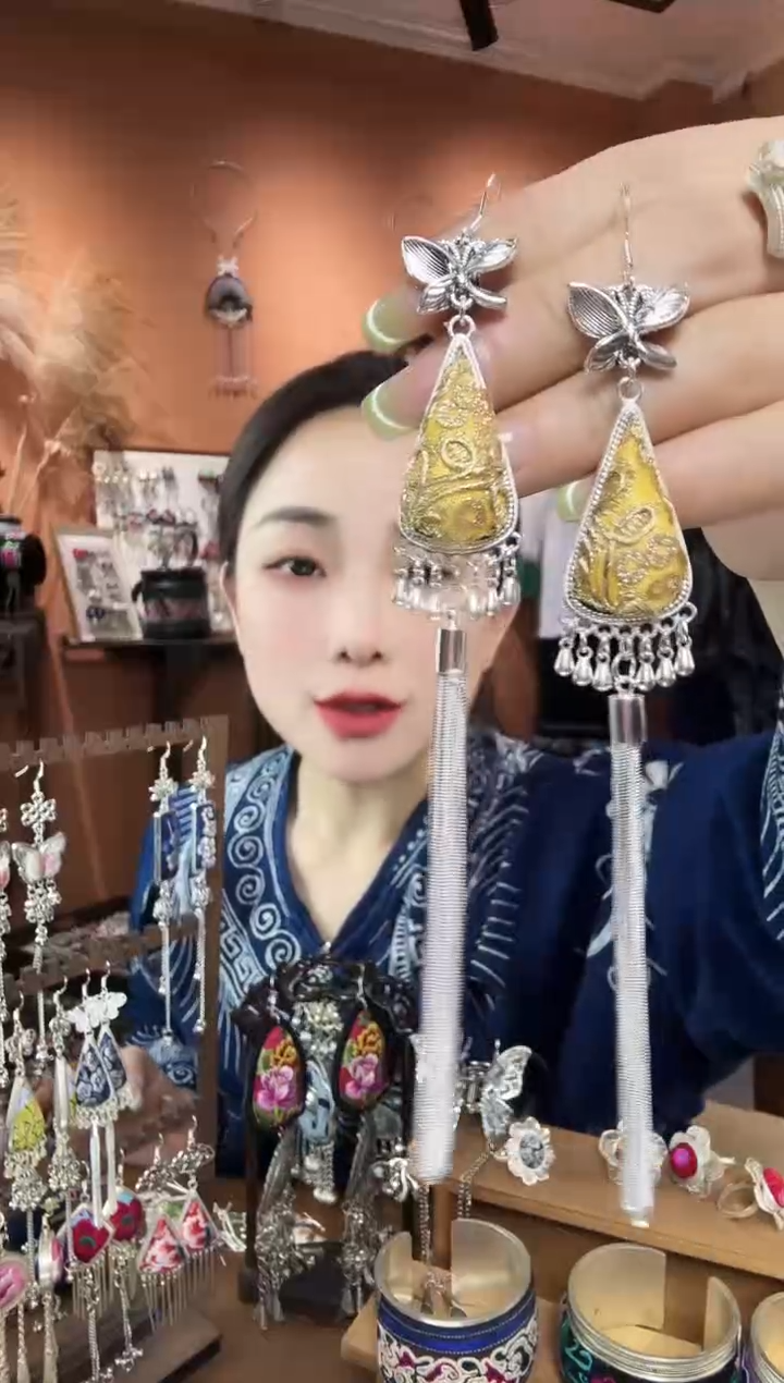 刺绣纯手工民族风耳环