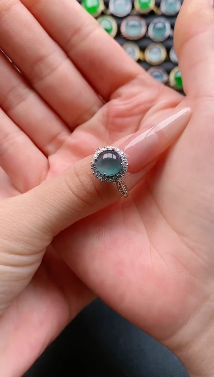【闪购商品】翡翠戒指银S925镶嵌111111