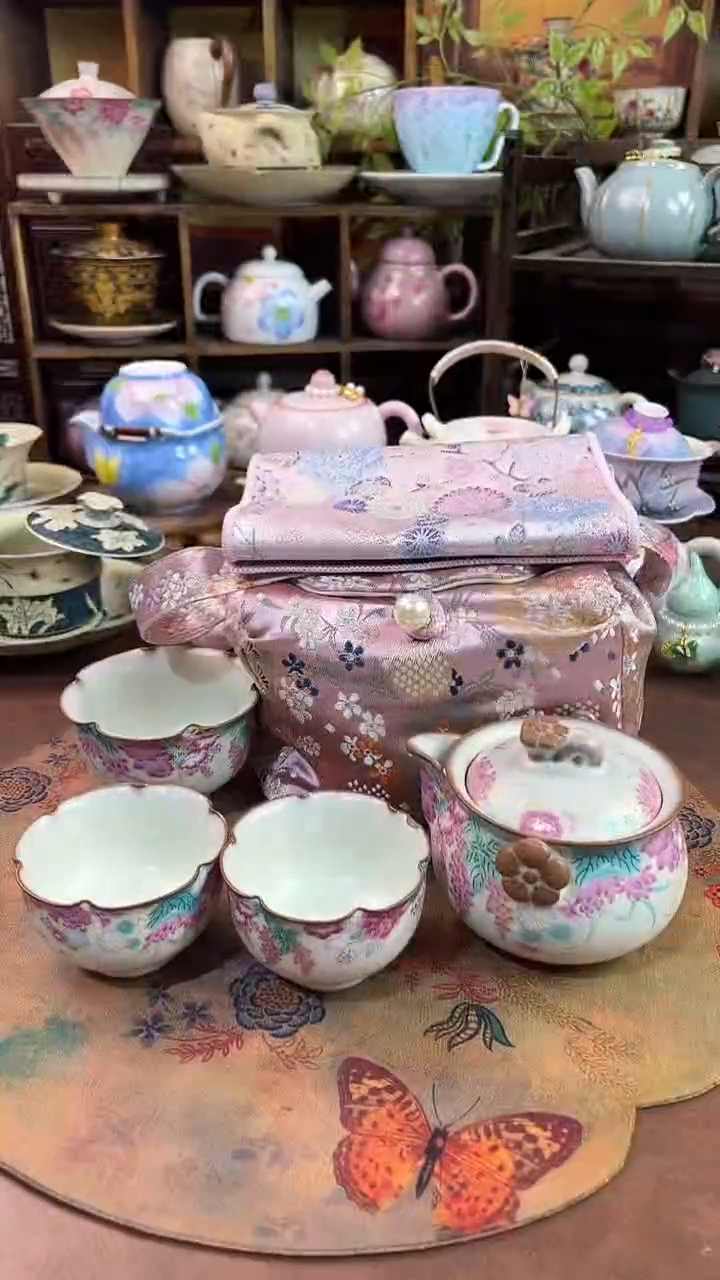 汝窑 猪油冻 1壶2杯1主人杯+包包+茶巾