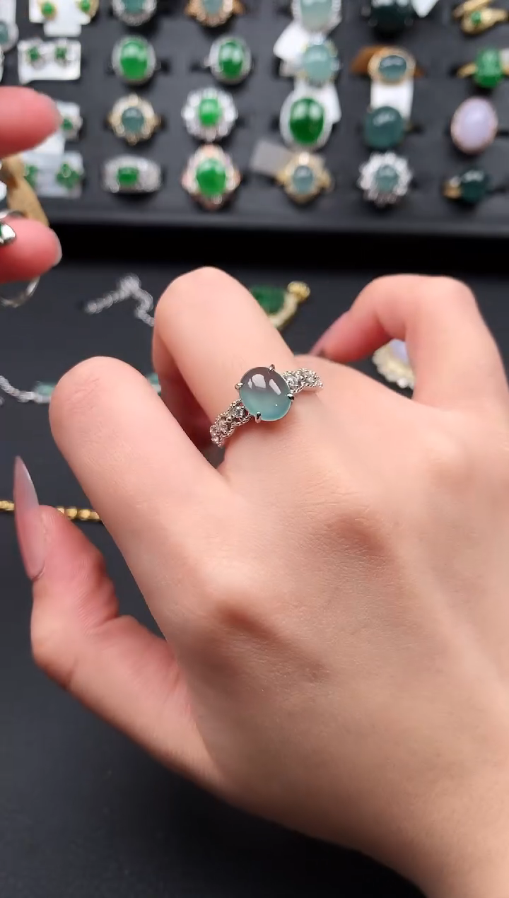 【闪购商品】翡翠戒指银S925镶嵌651241