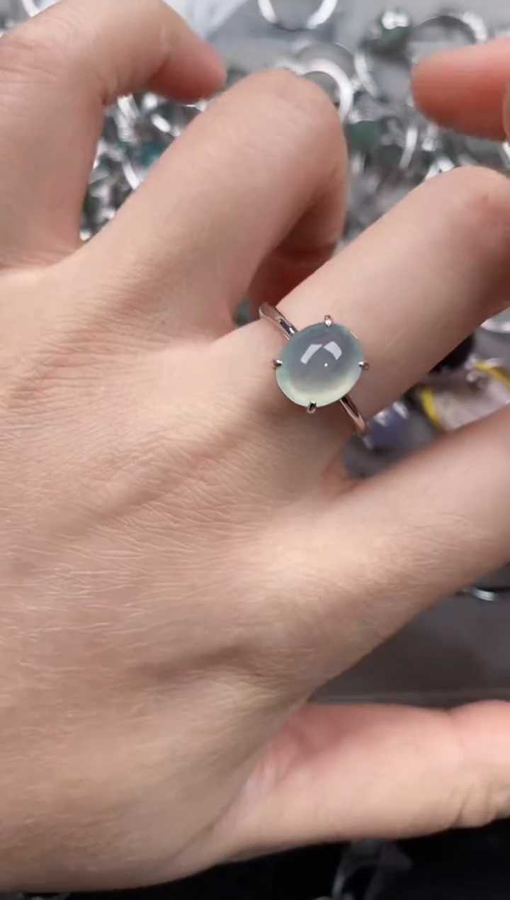 银S925镶嵌戒指翡翠888             2