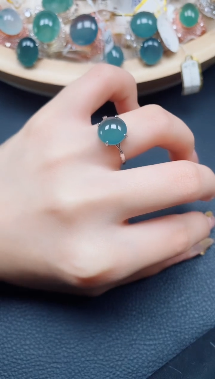 【闪购商品】翡翠戒指银S925镶嵌翡翠