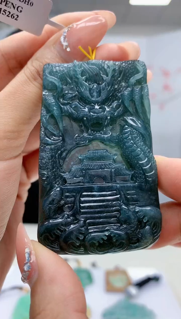 【闪购商品】定制翡翠未镶嵌5153MM-毛货挂件37