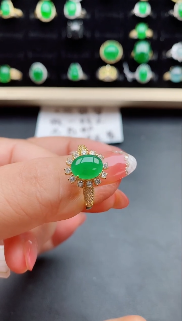 【闪购商品】翡翠戒指银S925镶嵌2121212