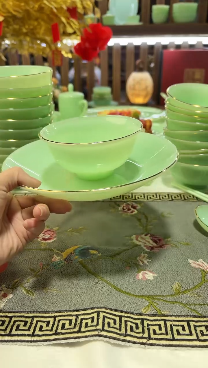 玉瓷 4.5英寸饭碗10个+8寸深盘10只