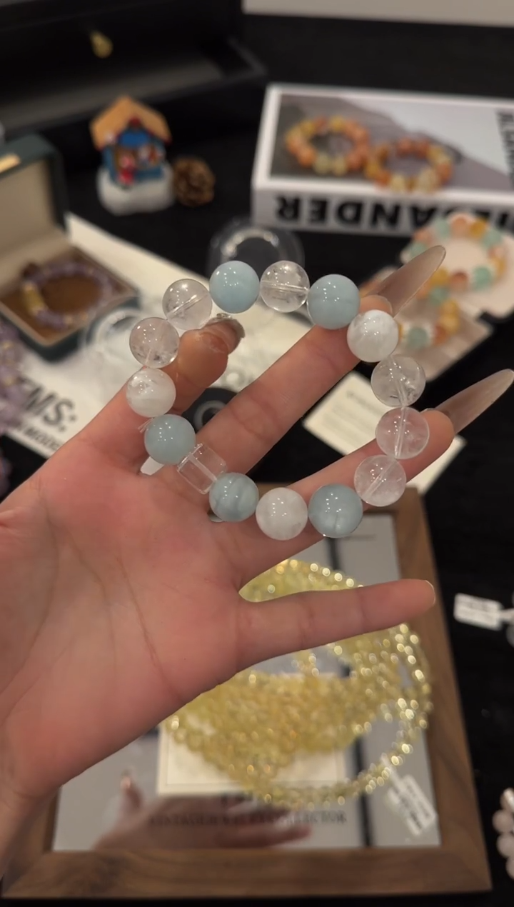 未镶嵌手链水晶海蓝宝多宝x32637
