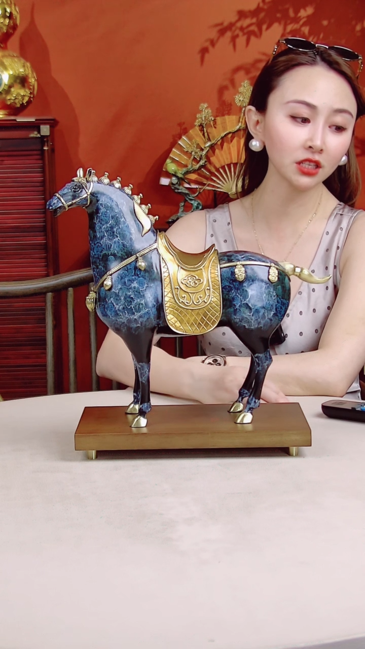 全黄铜摆件中号盛世唐马