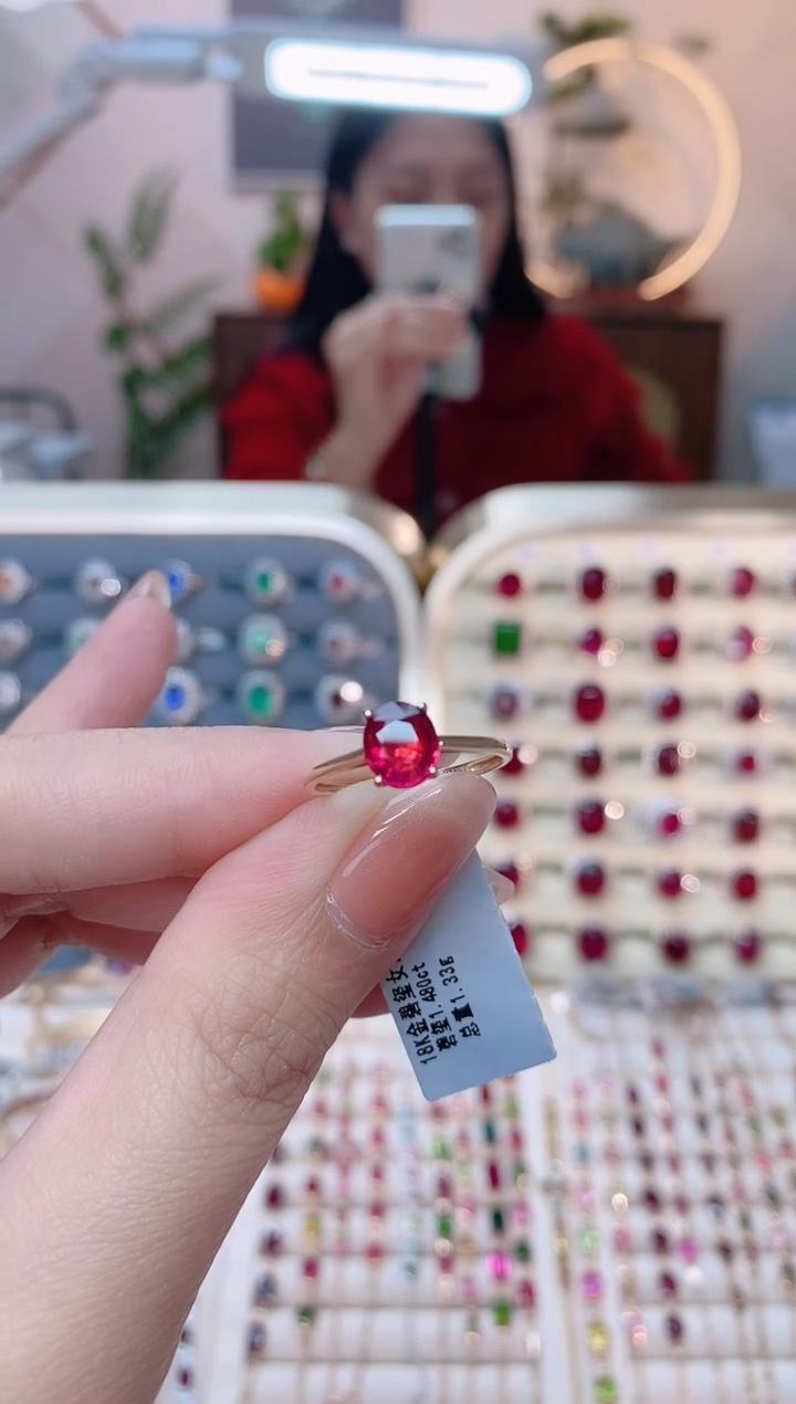 【闪购商品】碧玺18K金戒指18K金镶嵌1