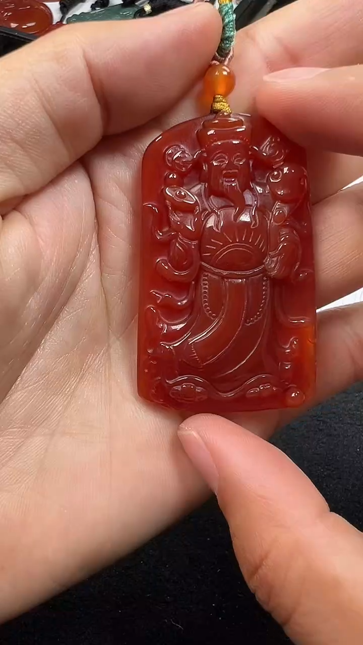 【闪购商品】玛瑙/玉髓颈饰未镶嵌3206满红财神带绳多样性发一