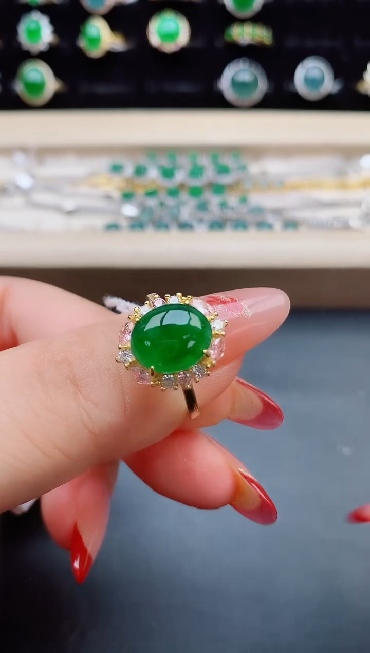 【闪购商品】翡翠戒指银S925镶嵌321321