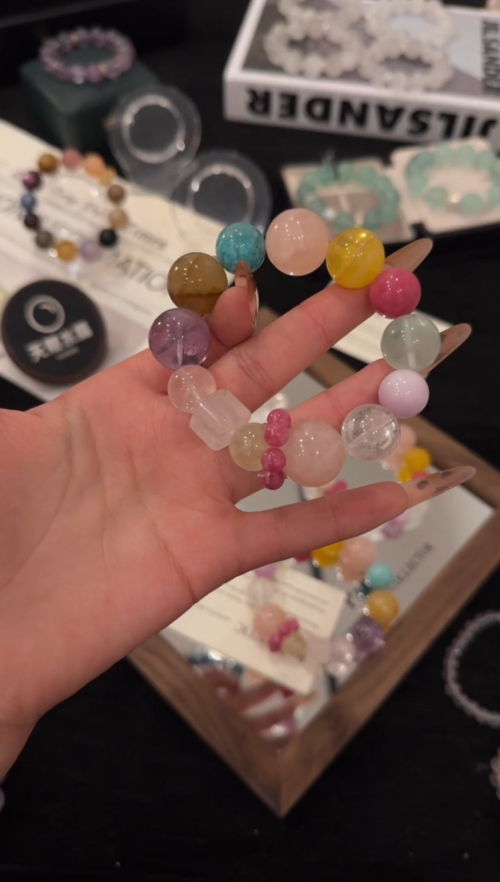 未镶嵌手链水晶彩虹多巴胺x3169