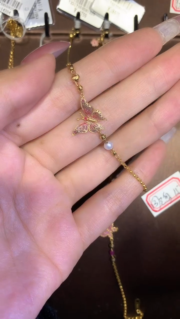 【闪购商品】18K金手链蝴蝶手链时尚