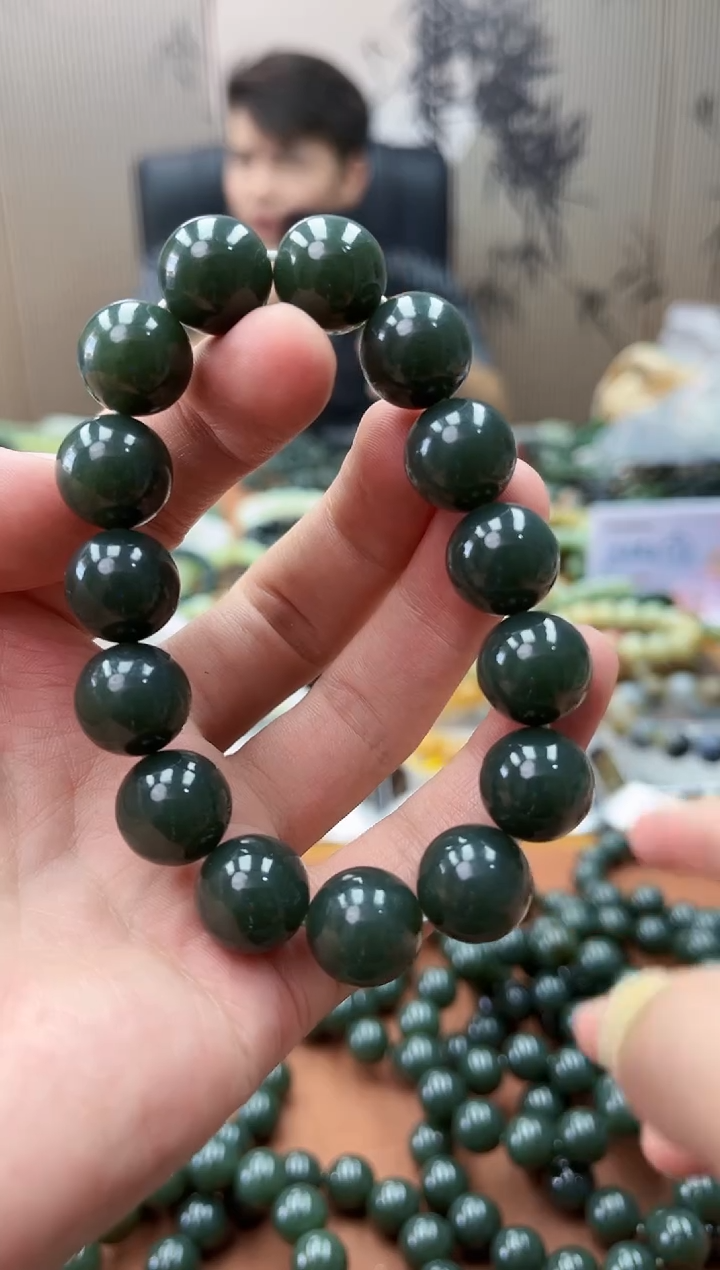 手串未镶嵌和田玉纯天然新疆且末蓝14