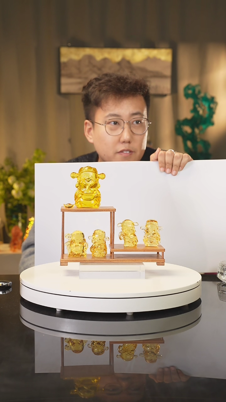 【闪购商品】陶瓷瓷片艺术摆件礼品  五福财神