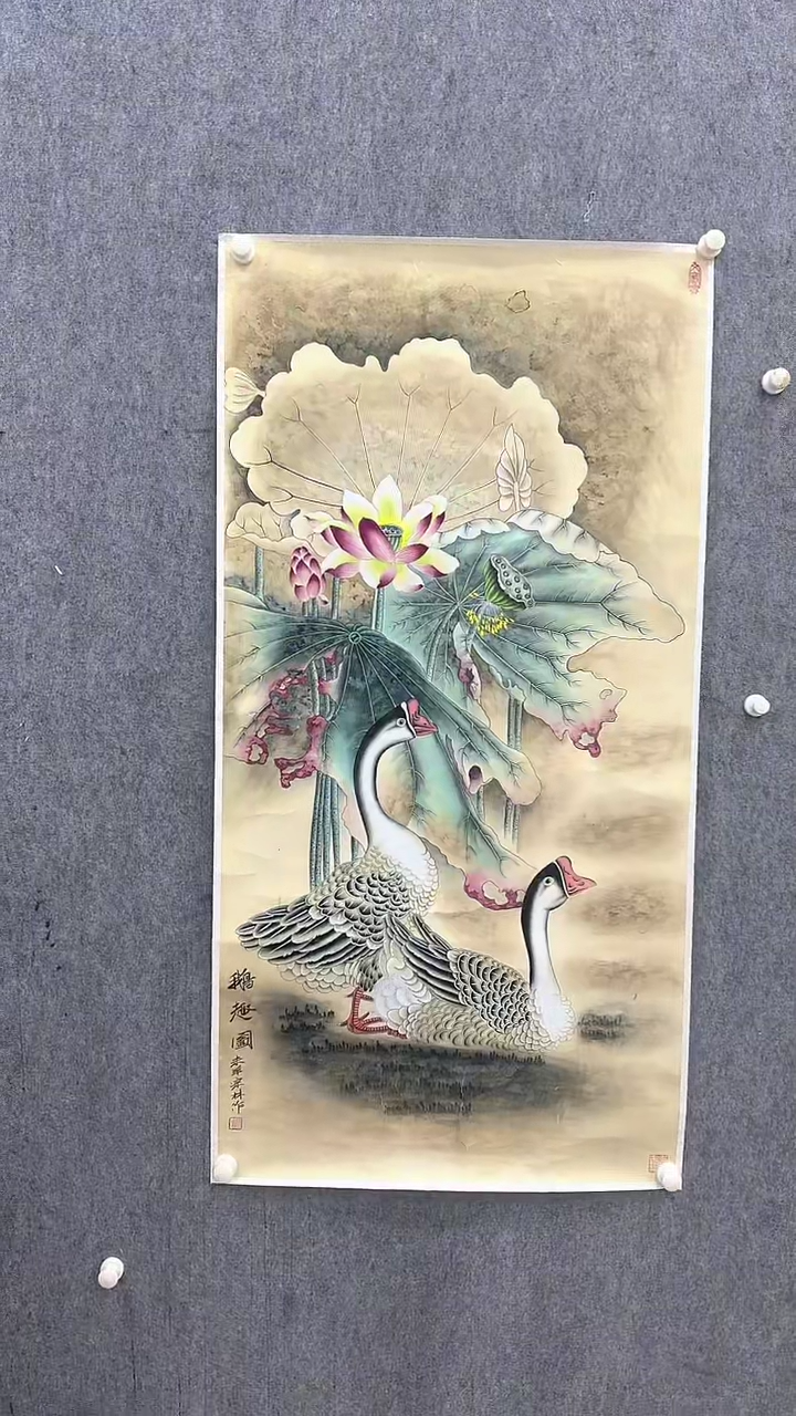 国画王老师宗林绘画作品8平尺（带收藏家协会证书）