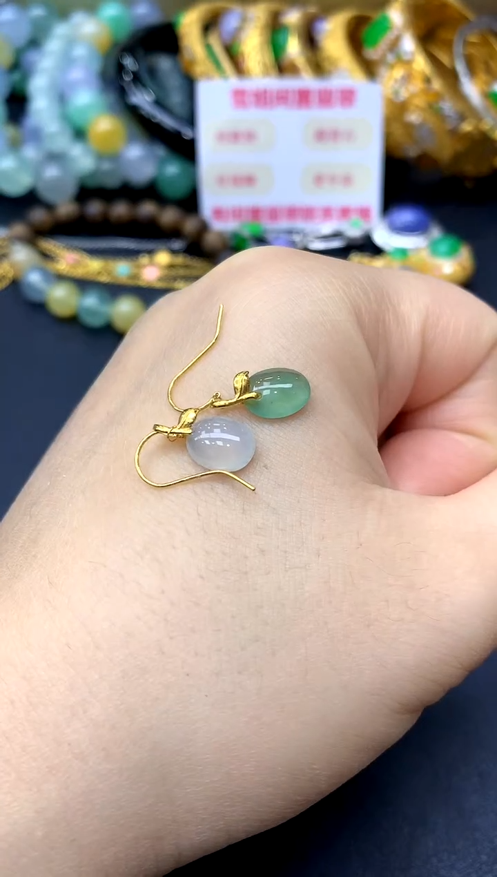 18K金镶嵌翡翠耳饰89-中国好珍宝