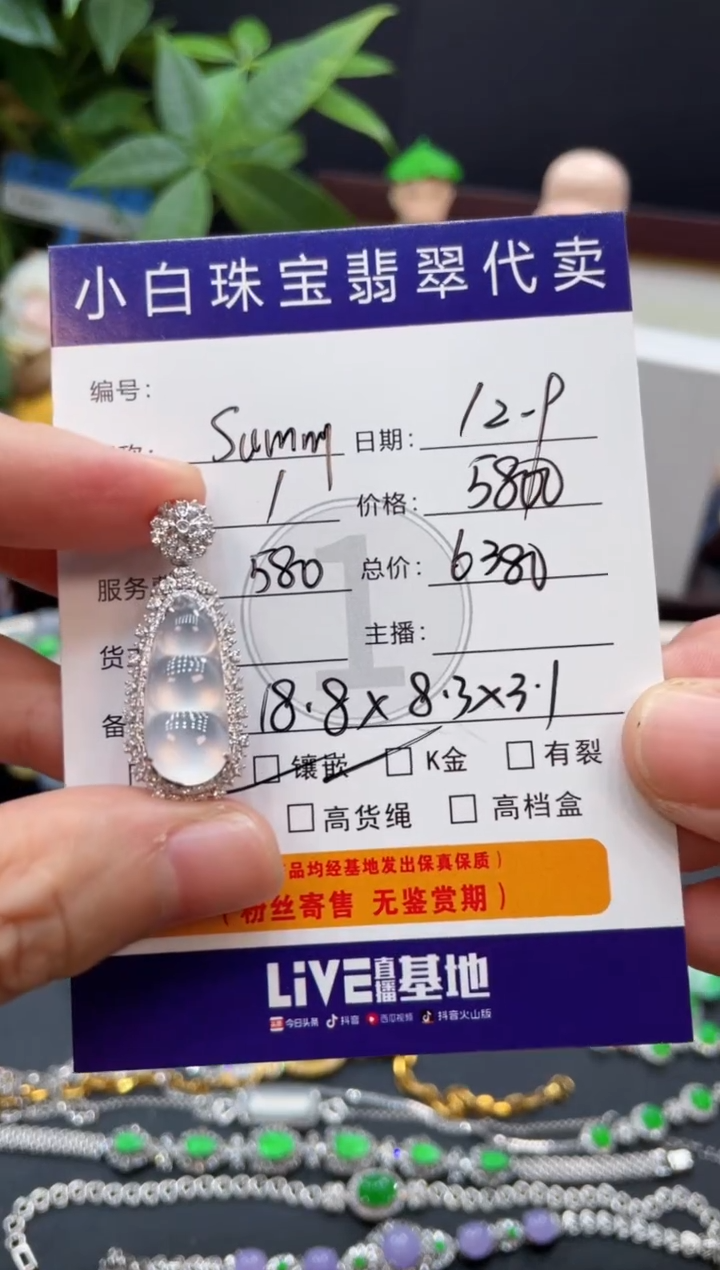 吊坠(不含链)18K金镶嵌翡翠S***y吊坠