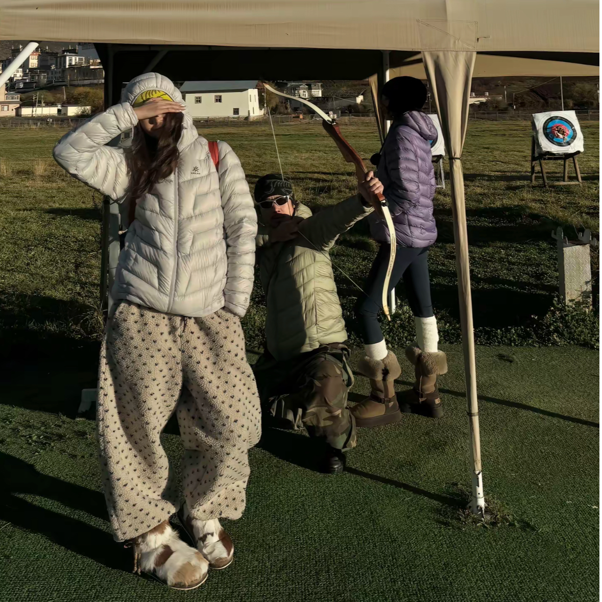 秋冬加厚550g摇粒绒刺绣织带宽松显瘦香蕉裤松紧腰休闲裤 82230