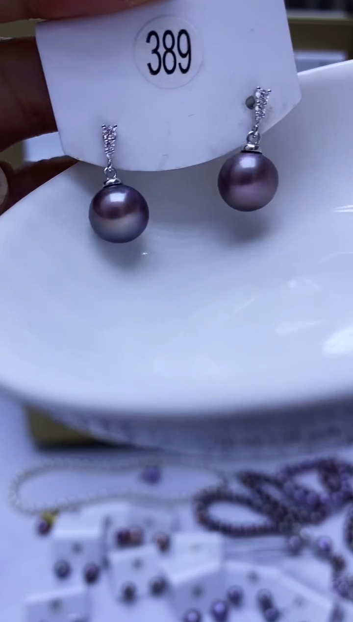 银S925镶嵌耳饰淡水珍珠339