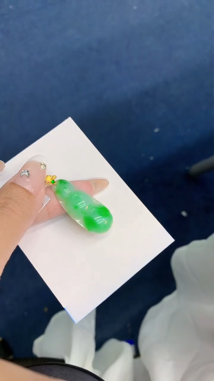 翡翠18K金镶嵌吊坠(不含链)1