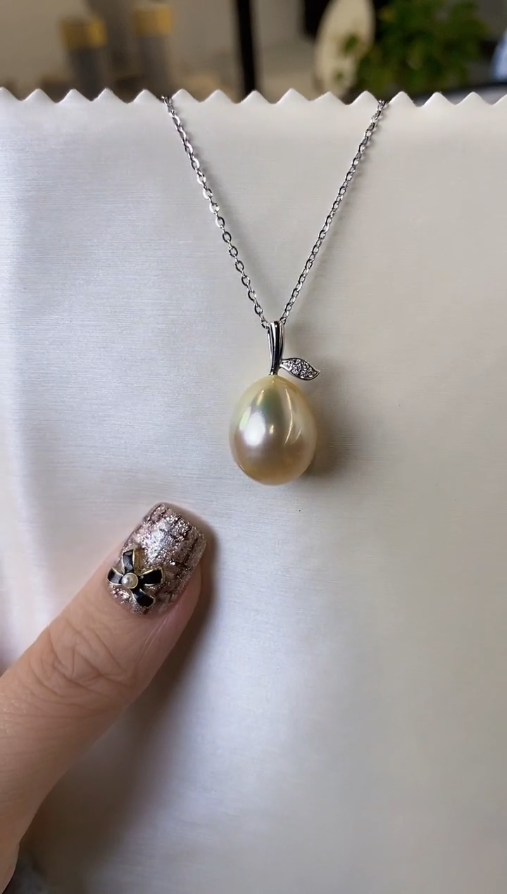 【闪购商品】海水珍珠吊坠(赠链)银S925镶嵌12-13海水珍珠吊坠