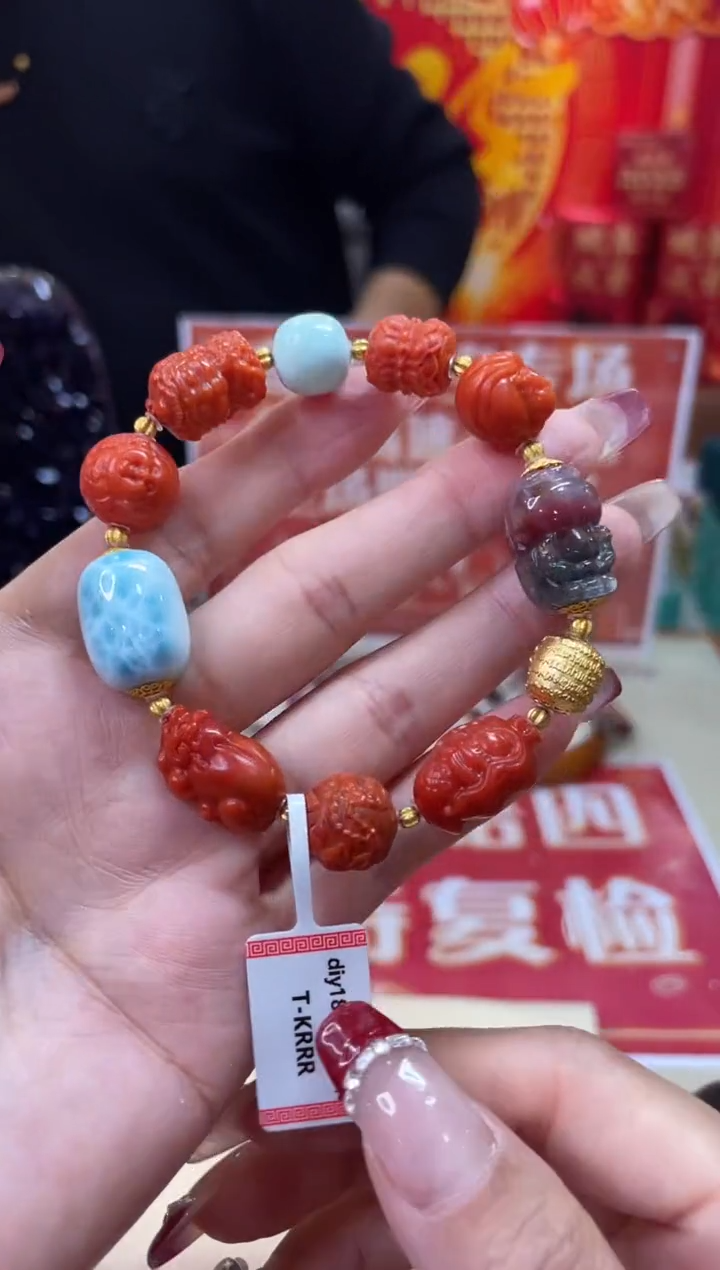 【闪购商品】南红玛瑙手链18K金镶嵌@@ZY30727001