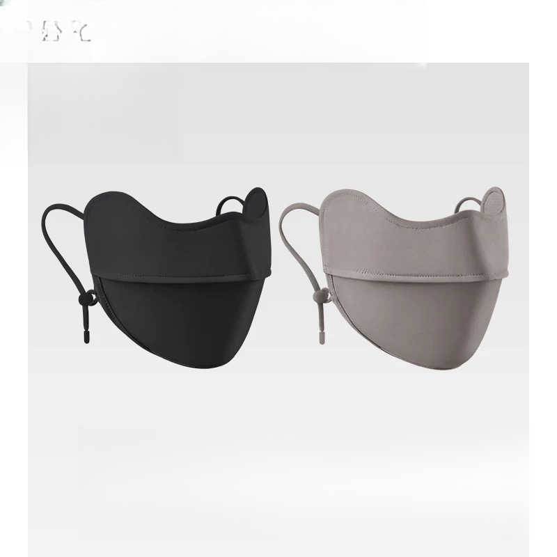 凉感防晒口罩女纯色护眼角防紫外线冰丝骑行户外立体透气面罩