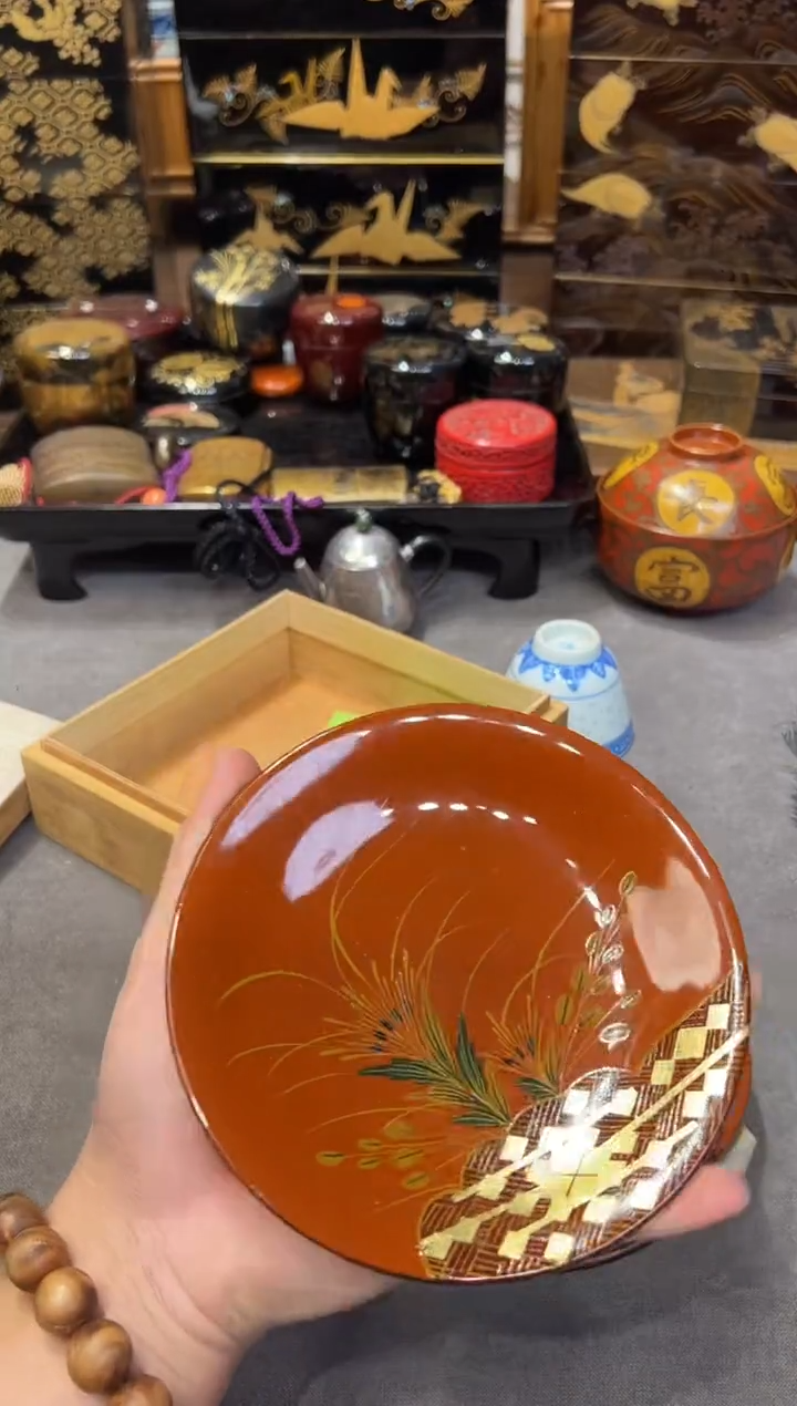 大内塗 壶承五片