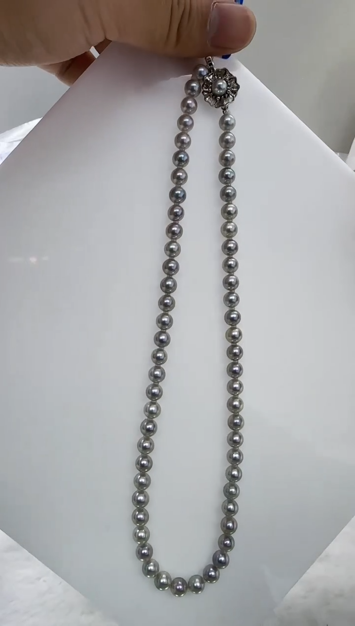 【闪购商品】海水珍珠DA未镶嵌灰珠串 t898