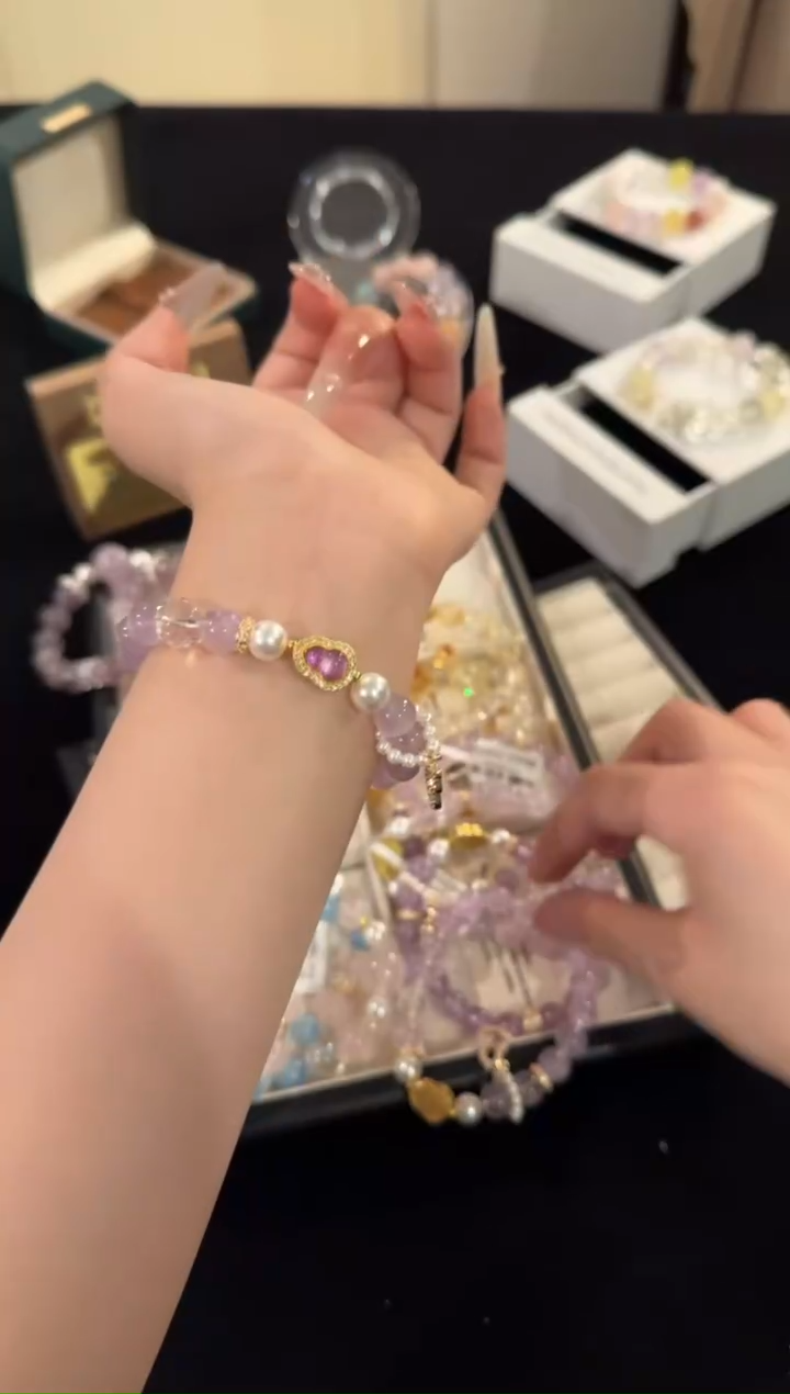 水晶手链合金紫水晶x1763