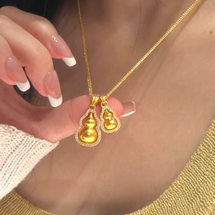 项链 项链J0028 福禄双全葫芦精品 镀K金