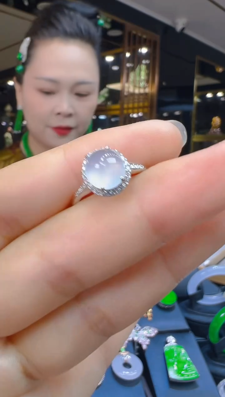 翡翠戒指银S925镶嵌026（多样性发其一）