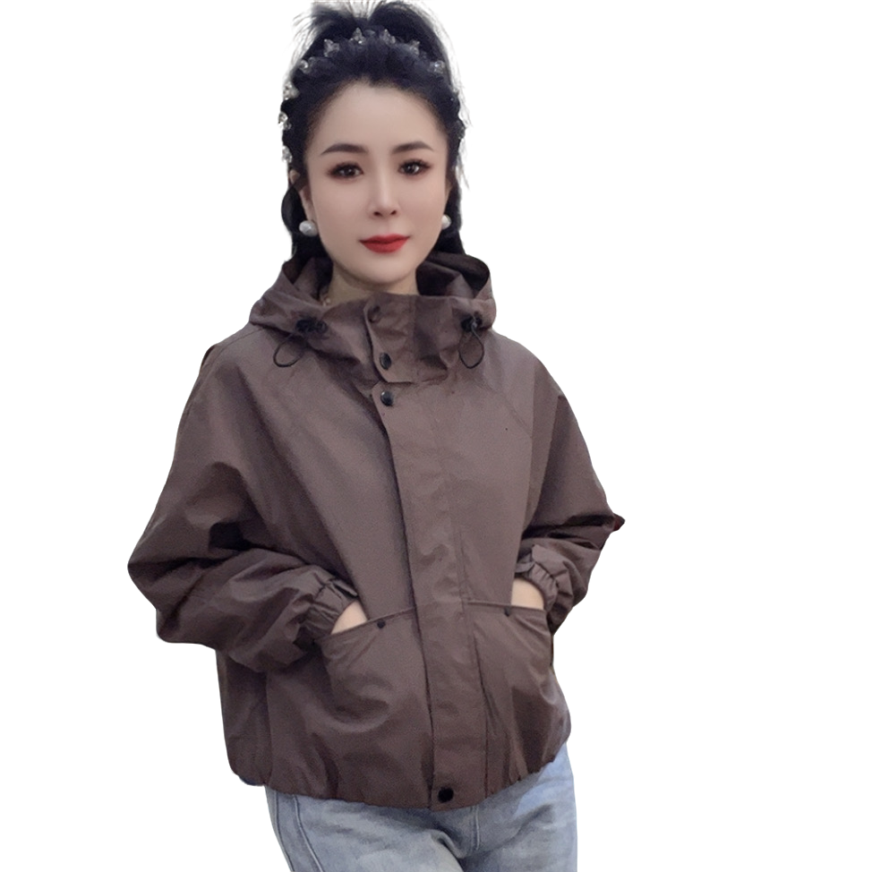 莉丽佳5082款女装长袖连帽拉链版短外套时尚洋气休闲百搭网红爆款