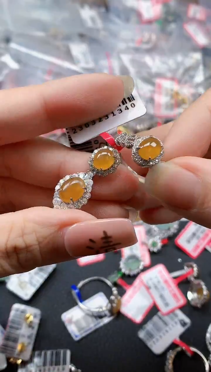 银S925镶嵌戒指翡翠天然A货缅甸翡翠