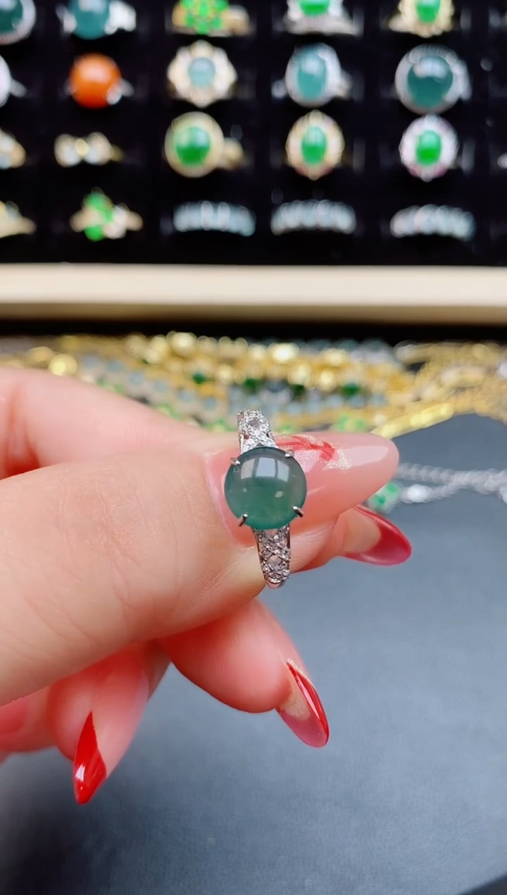【闪购商品】翡翠戒指银S925镶嵌508550