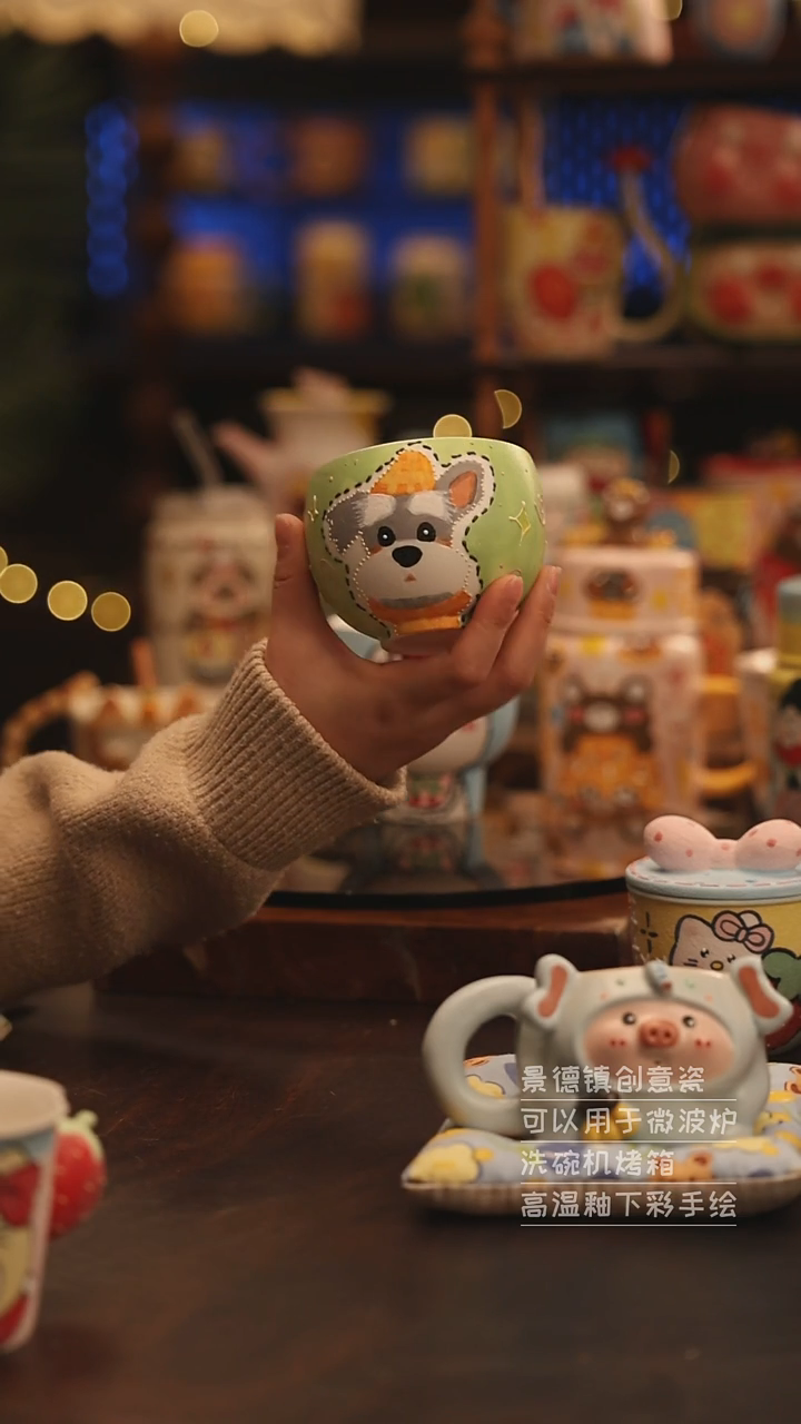 陶瓷景德镇可爱陶瓷釉下彩绘设计师款